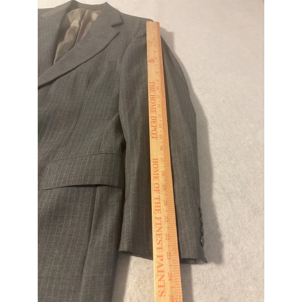 Polo University Ralph Lauren Blazer Mens‎ Grey Pinstripe SZ 37R Pant31x30